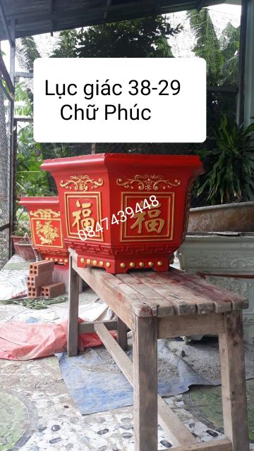 Khuôn đúc chậu cảnh nhựa ABS 6 cạnh rộng 38 cao 29 cm