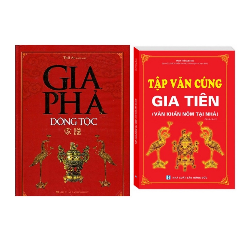 Sách - Combo 2 cuốn Gia Phả Dòng Tộc (Tái Bản)+Tập Văn Cúng Gia Tiên (Tái Bản 01)