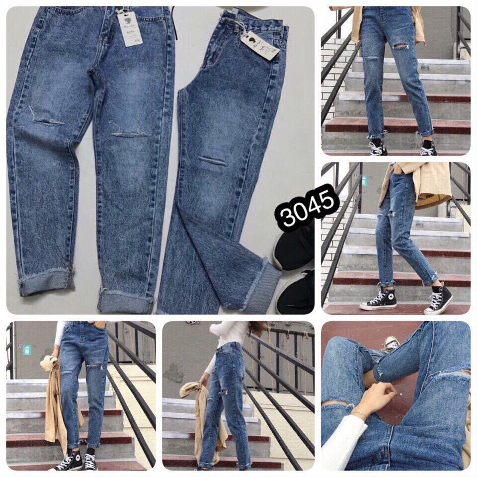 [Mã FAMAYWA giảm 10K đơn 50K] Quần Jeans Nữ Phối Rách Cao Cấp OHS3045 | WebRaoVat - webraovat.net.vn