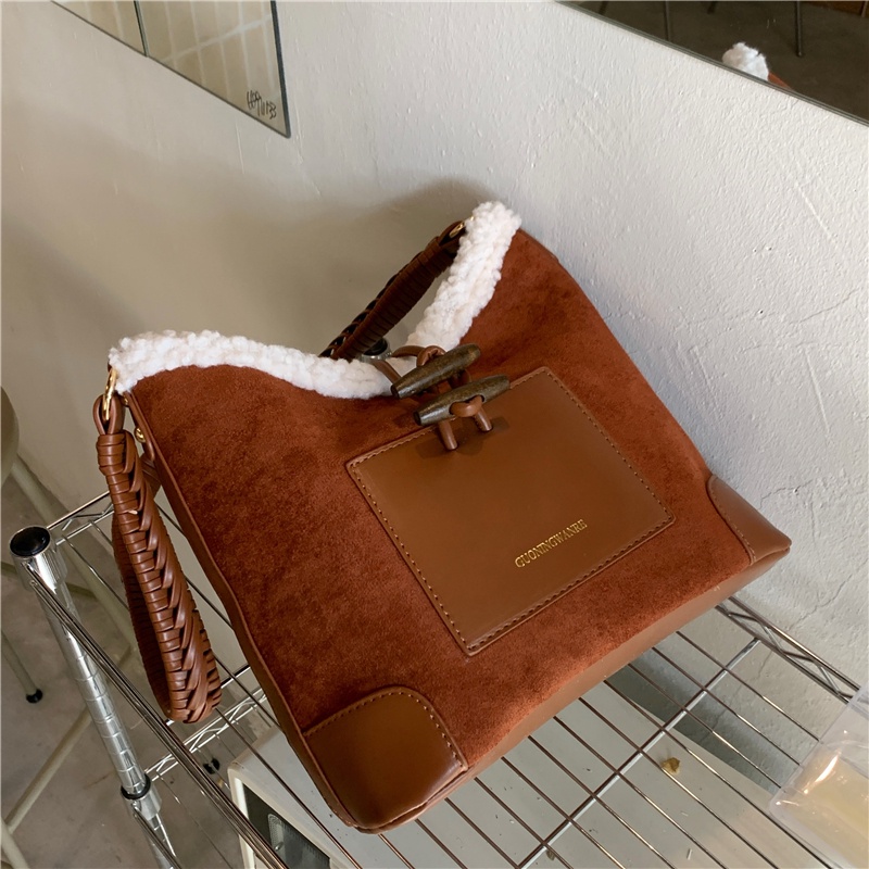 Túi tote Phối Lông Sang Trọng Phong Cách retro