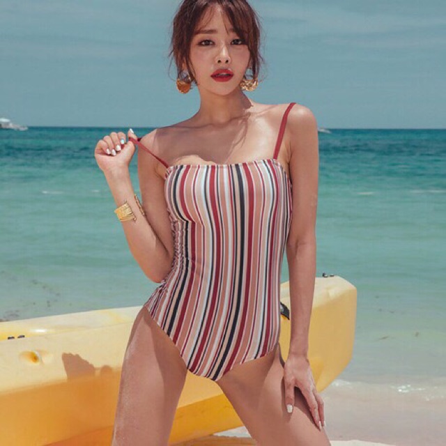 Bikini đồ bơi nữ lền mảnh thời trang hoạ tiết sọc màu rất tây