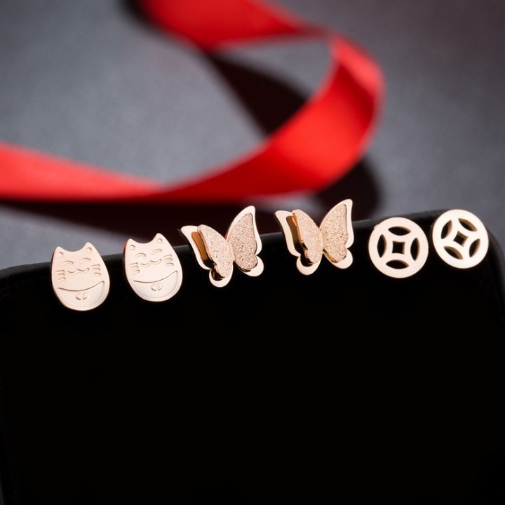 Bộ 3 Đôi Bông Tai Titan Cao Cấp TT 1517