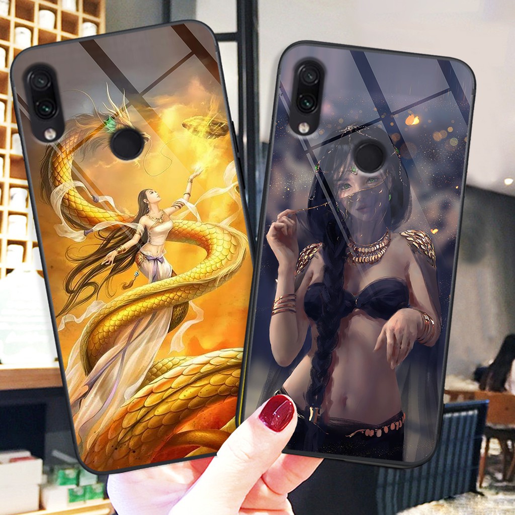 Ốp lưng kính CƯỜNG LỰC điện thoại XIAOMI REDMI 7 - NOTE 7 in hình hổ báo Doremon Case