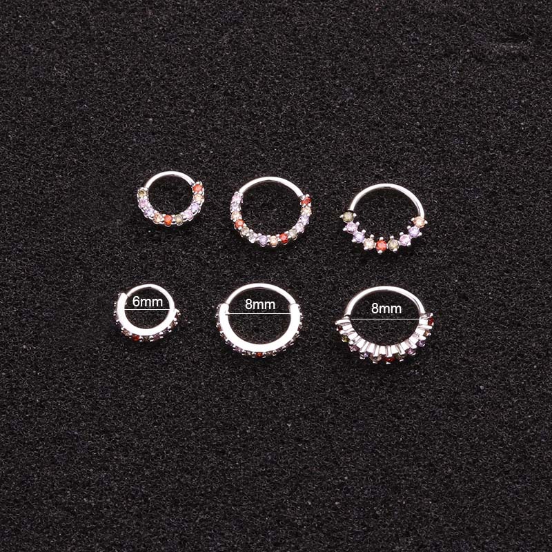 Khuyên Tai Tròn Đính Đá Zircon Nhiều Màu Thời Trang