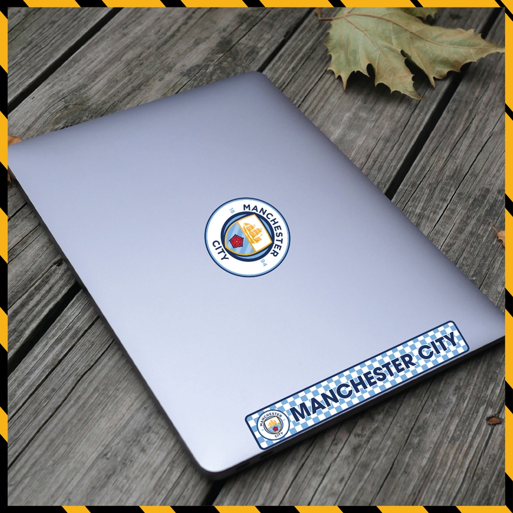 Sticker Bóng Đá Manchester City Dán Tem Xe, Dán Nón, Điện Thoại, Laptop - Logo MC Chất Liệu Chống Thấm Nước, Bền Màu