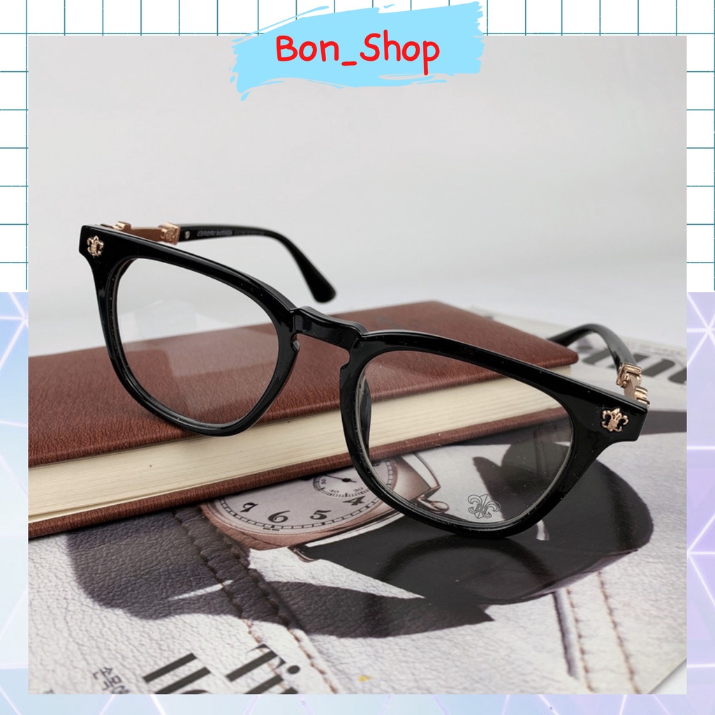 Gọng kính Chrome Hearts thời trang giả cận gọng vuông 30168 _ Bon Shop