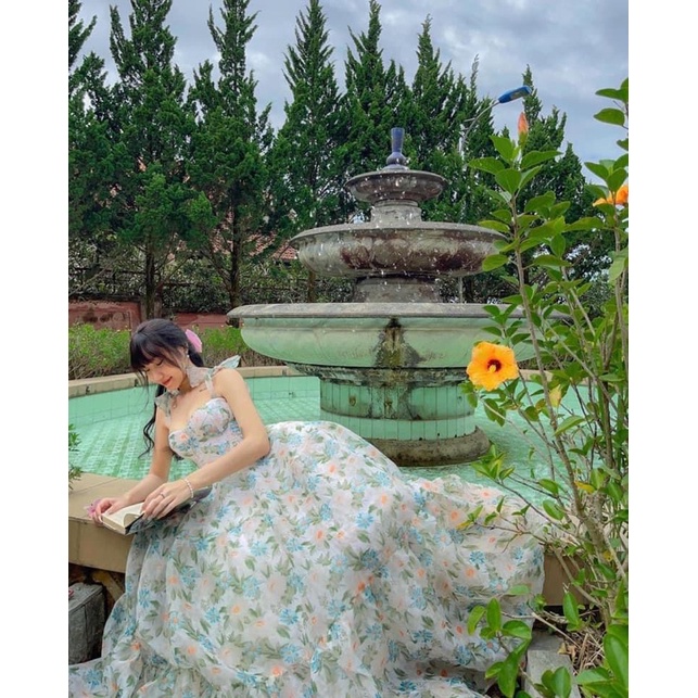 ĐẦM  MAXI  IN HOẠ TIẾT HOA SIÊU XINH, ĐI TIỆC, ĐI BIỂN, ĐI CHƠI, CHỤP PHOTO NÀNG THƠ