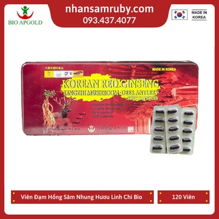 Viên đạm hồng sâm linh chi nhung hươu 120 viên bio hàn quốc