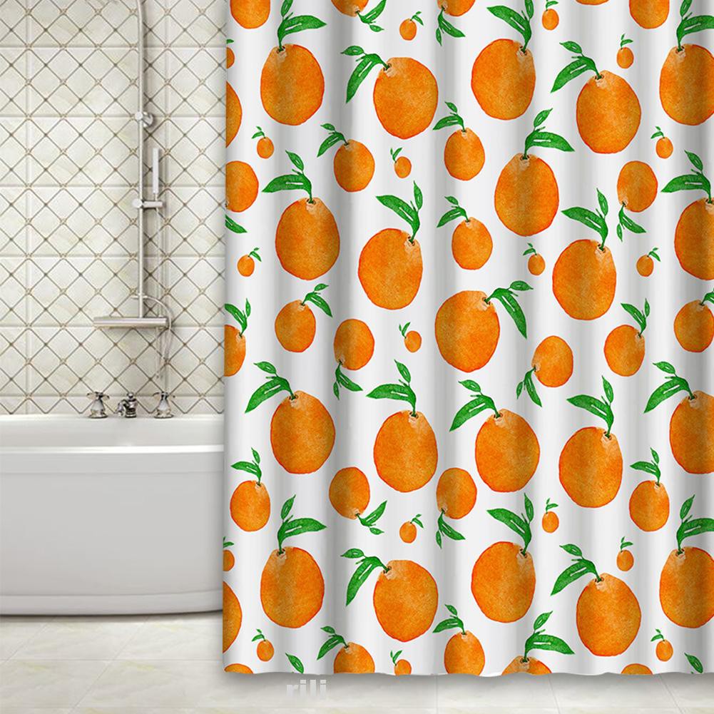 Rèm phòng tắm in họa tiết trái cây với móc dễ lắp đặt có thể giặt được
