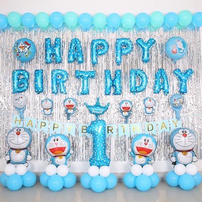 Bộ phụ kiện trang trí tiệc sinh nhật chủ đề DOREAMON