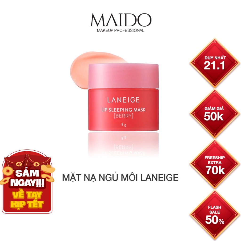 Mặt nạ ngủ môi Laneige Lip Sleeping Mask Berry 3g H001 MAIDO cosmetics