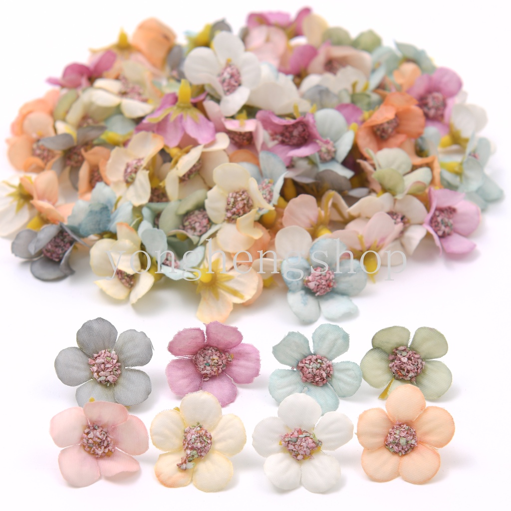 Set 50 Hoa Cúc Giả Mini Nhiều Màu Trang Trí Đa Năng