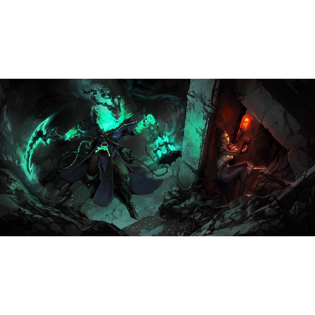 Poster A3, A4, A5 dán tường League of Legends, decal trang trí có keo THRESH - Mẫu 2, nhận in theo yêu cầu