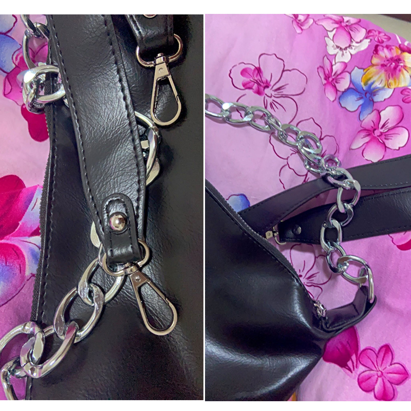 Túi xách bằng da phối dây xích thời trang cho nữ