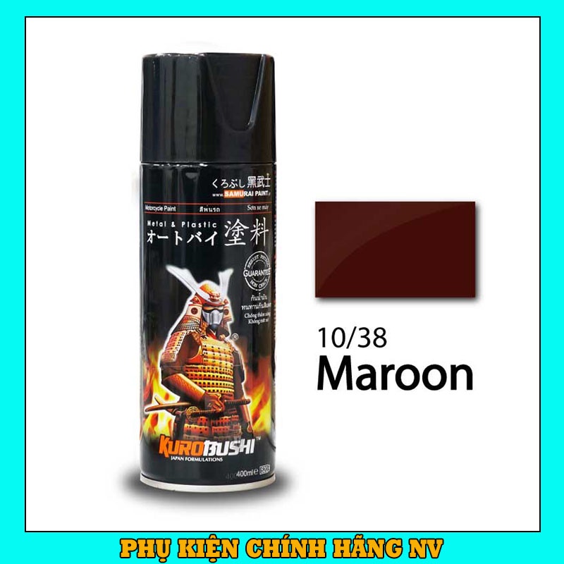 Sơn Samurai màu nâu hạt dẻ 10/38 chính hãng, sơn xịt dàn áo xe máy chống nứt nẻ, kháng xăng