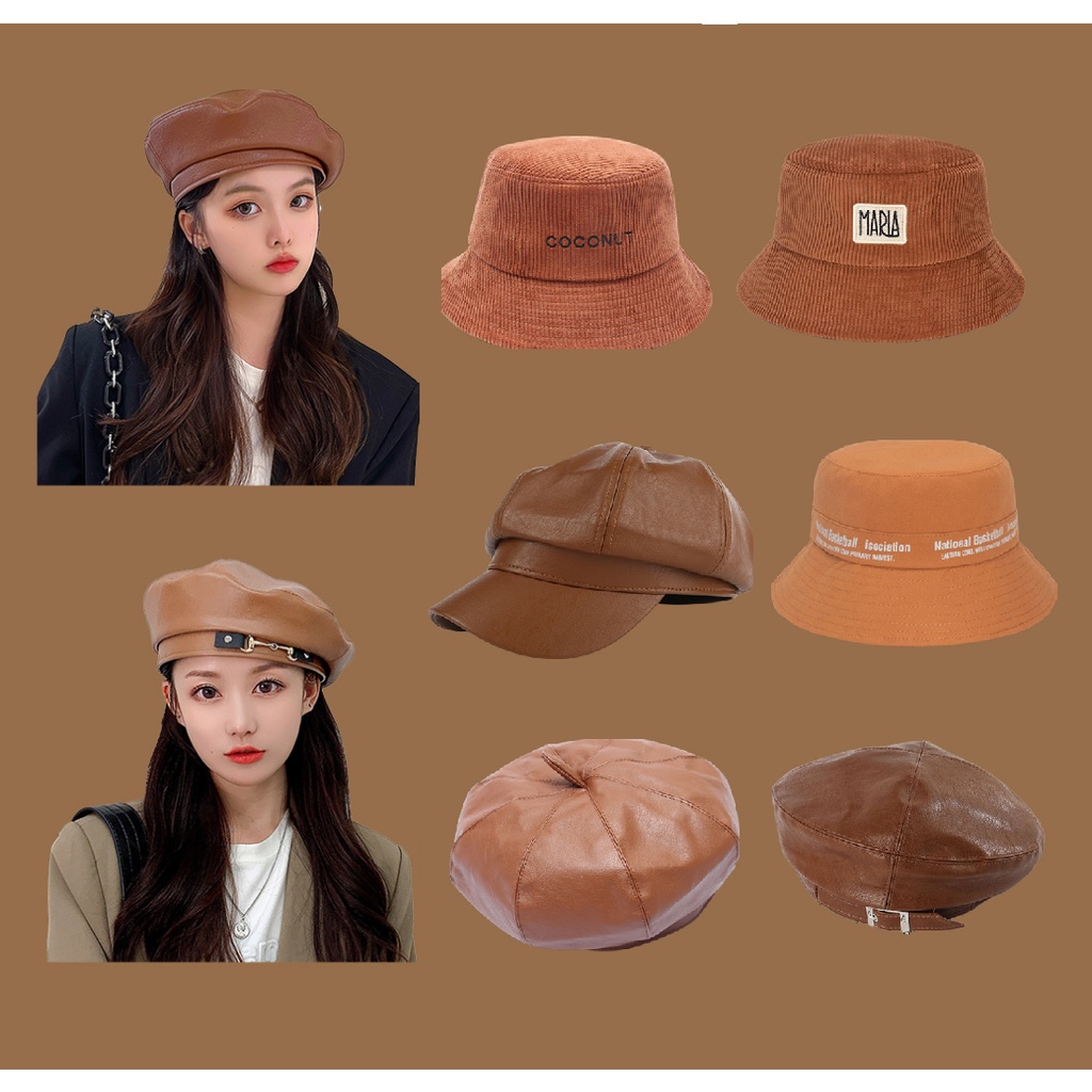 『SGE▪Nature 』Nón Beret Vải Len Màu Nâu Lạc Đà Mềm Mại Phong Cách Nhật Bản Dành Cho Nam Nữ