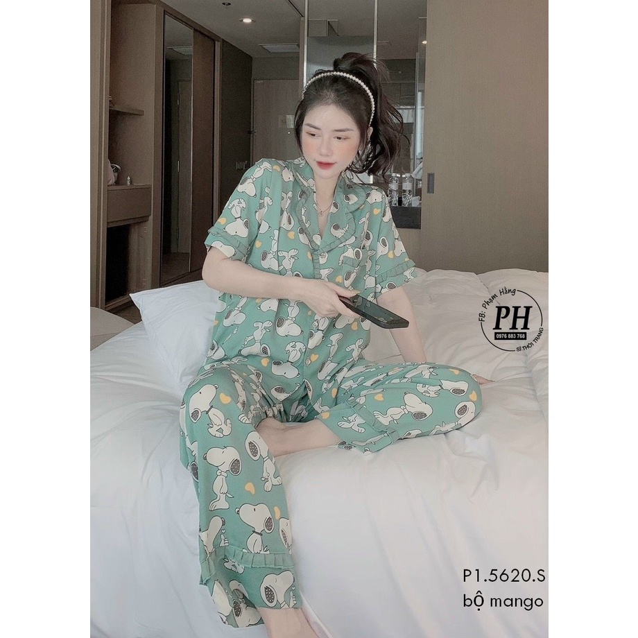 Bộ pijama Tiểu thư . bộ lụa mặc nhà  tay cộc lụa mềm mịn sang chảnh