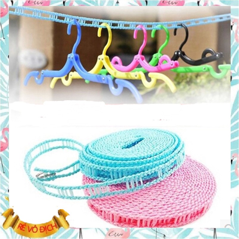 Dây Phơi Quần Áo Thông Minh Dài 3m Có Lỗ Chống Trượt Hoặc Gió Bay