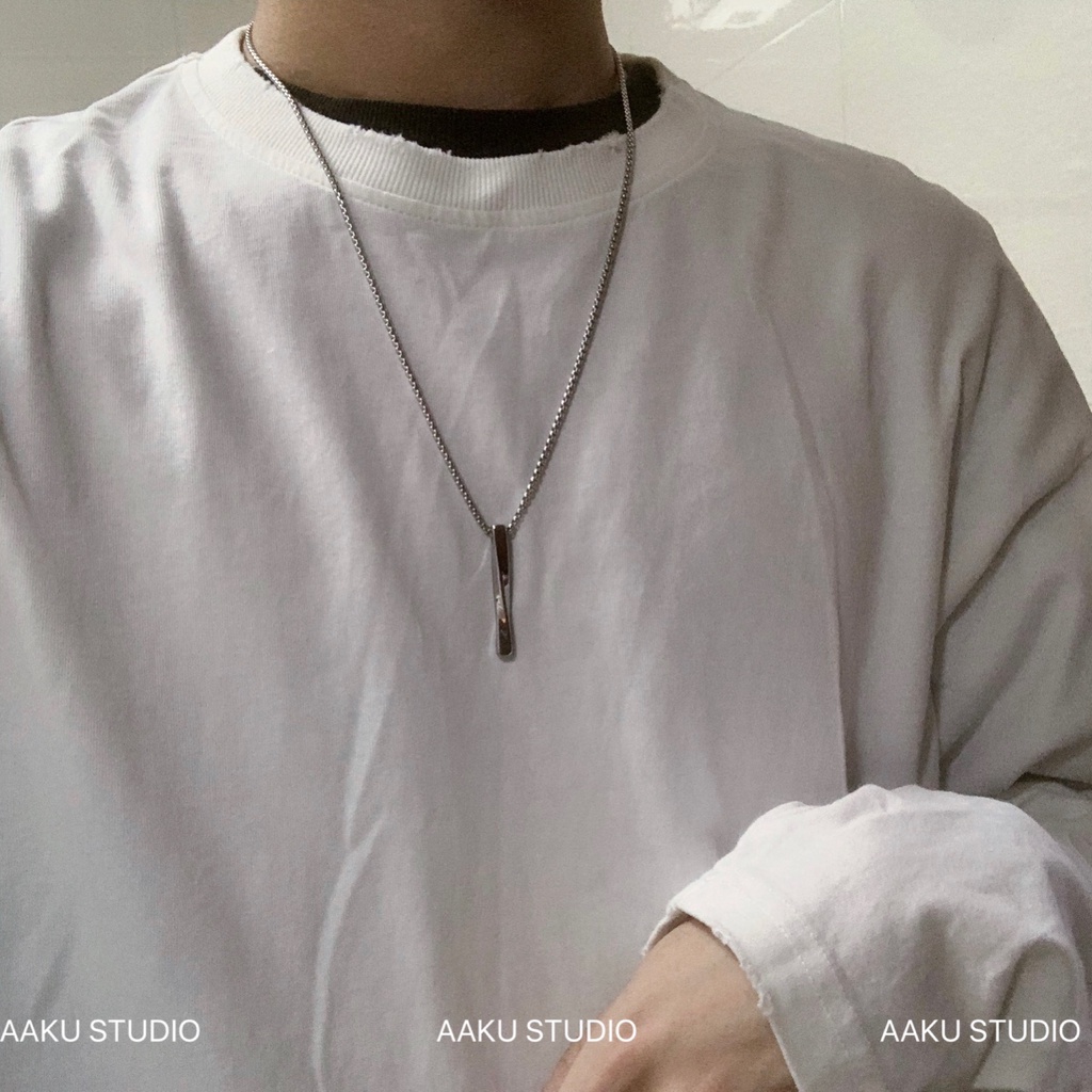 Vòng cổ Unisex Thời Trang Veins Brick Nam Nữ Basic Loki Accessories Màu Bạc Dây Chuyền Cá Tính Chất Liệu Inox Không Gỉ