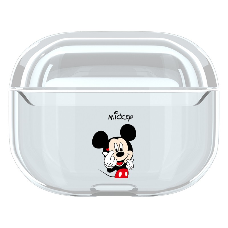 NASA Vỏ bảo vệ hộp sạc tai nghe Airpods Pro bằng nhựa cứng trong suốt họa tiết Snoopy/Charlie/Mickey/Minnie dễ thương