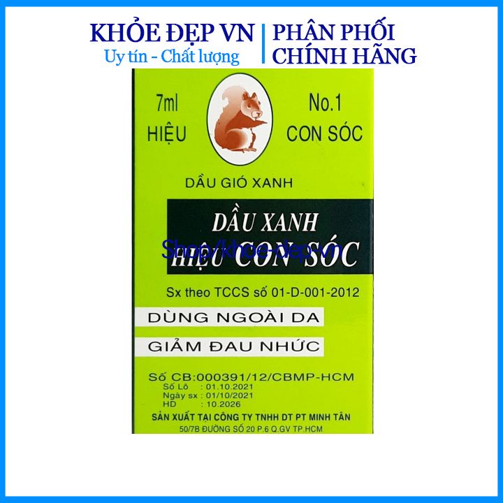 Dầu gió xanh hiệu con sóc ( lọ 7ml)