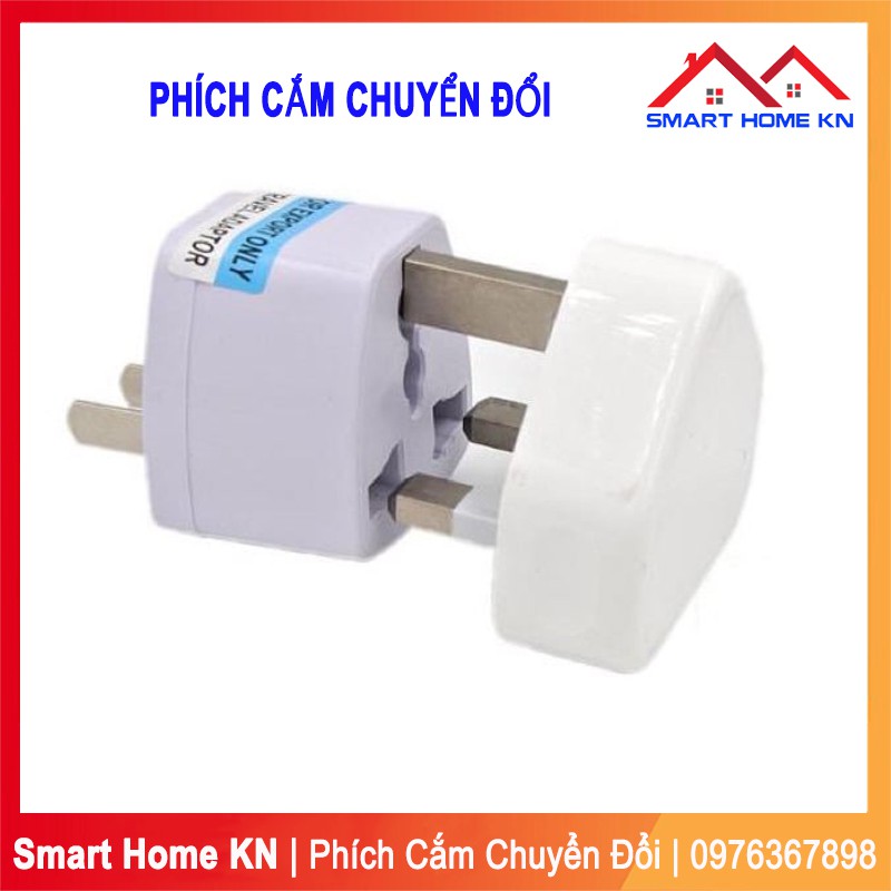 Phích cắm chuyển đổi đa năng từ 3 chân thành 2 chấu