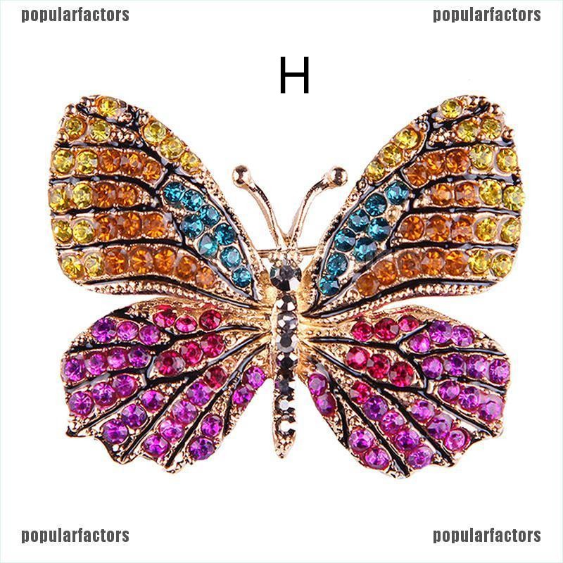 Ghim Cài Áo Hình Bướm Vàng Đính Kim Cương Nhân Tạo Cho Nữ