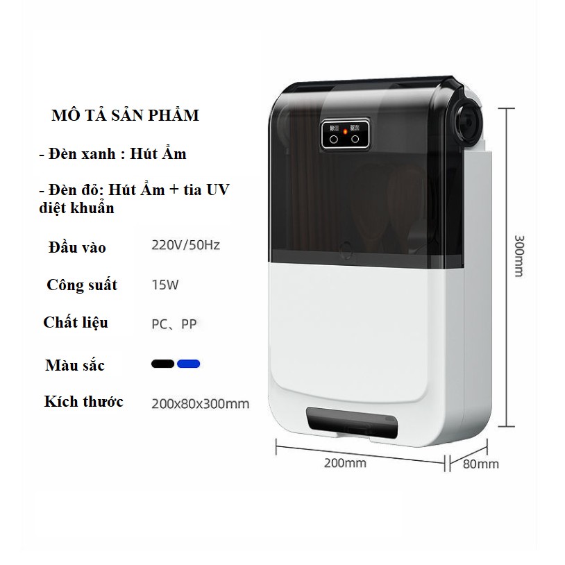Máy Khử Khuẩn Sấy Khô Đũa Thìa Bằng Tia UV - Máy Khử Khuẩn Đũa Thìa Khử Mùi Treo Tường Tiện Lợi