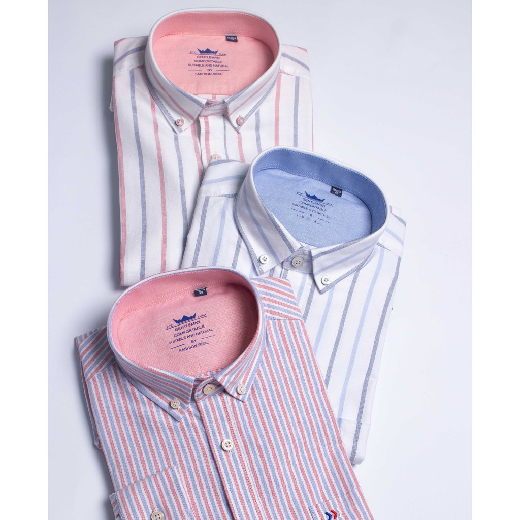 Sơ mi nam kẻ sọc dài tay cotton chất lượng cao - giá rẻ - ảnh chụp thật