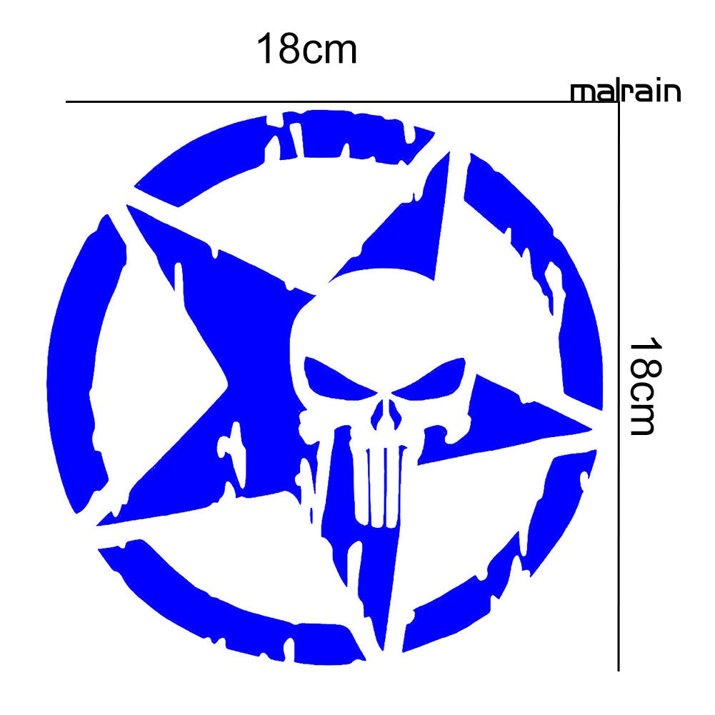 Decal Dán Trang Trí Cửa Sổ Xe Hơi Hình Đầu Lâu Punisher