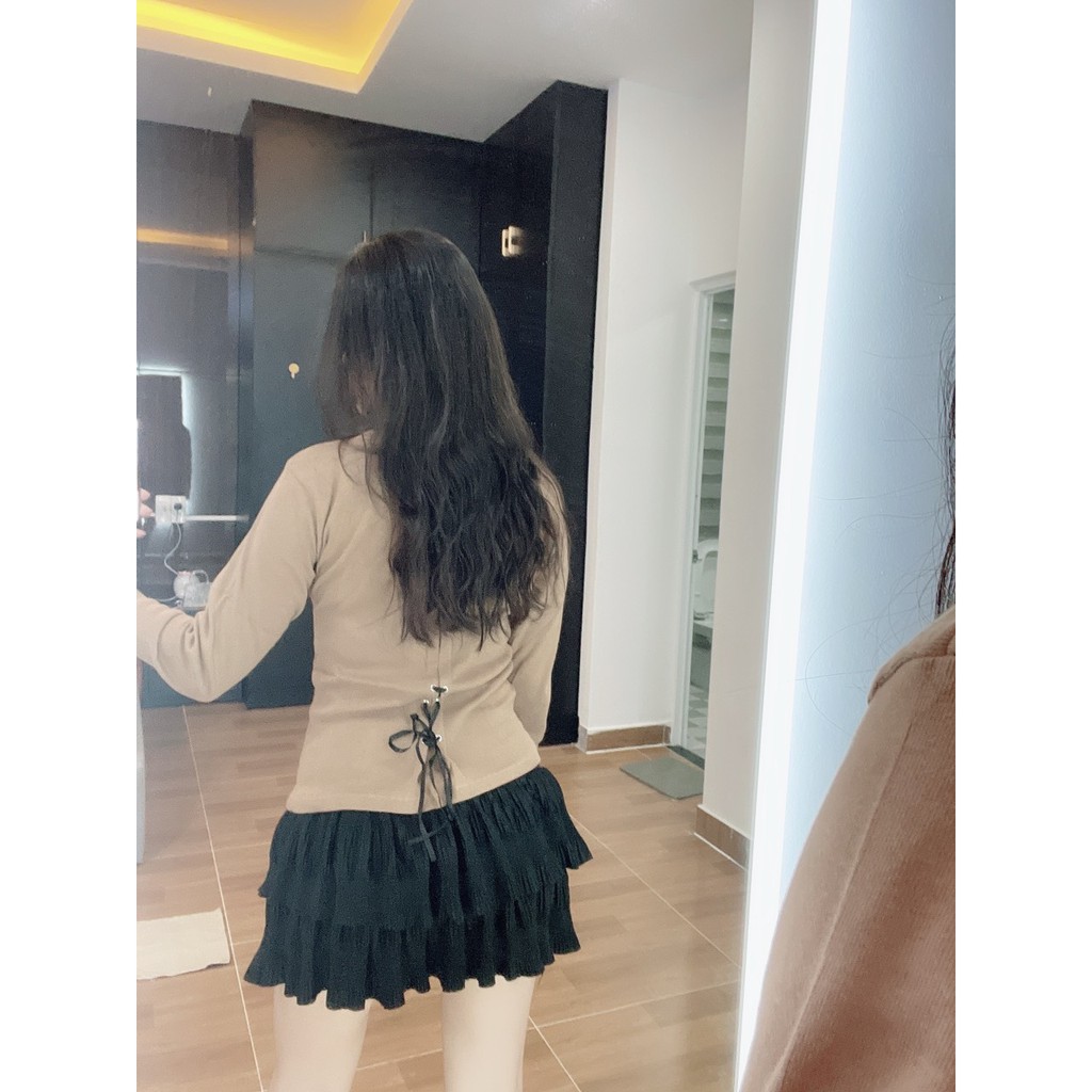 Áo Thun Tay Dài Có Thắt Ở Lưng (Hình Thật Tự Chụp) | BigBuy360 - bigbuy360.vn