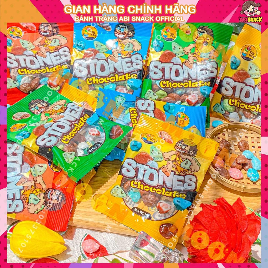 Kẹo sỏi socola Stones hình người tiền sử Yin Wan loại mới gói 10g bánh kẹo Moon Snack Food