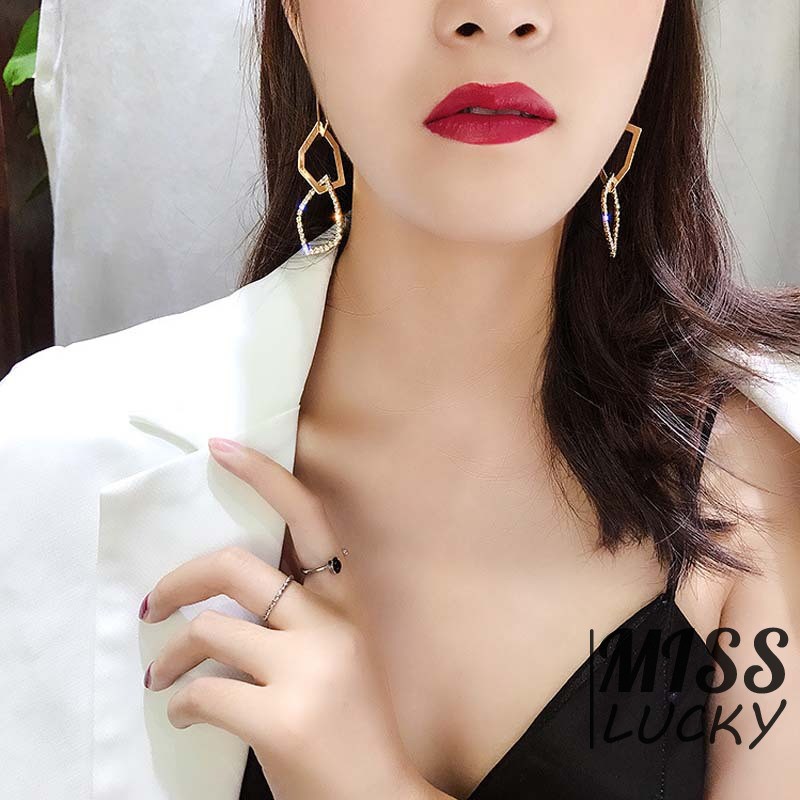 Khuyên tai nữ kiểu dáng hình học thời trang cá tính