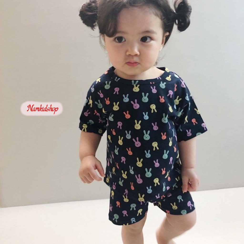 Bộ Cộc Tay Thun Lạnh Minky Mom Thỏ 7 Màu Chất Cực Đẹp Cho Bé Trai Bé Gái (7-17Kg) Namkidshop (QATE297)