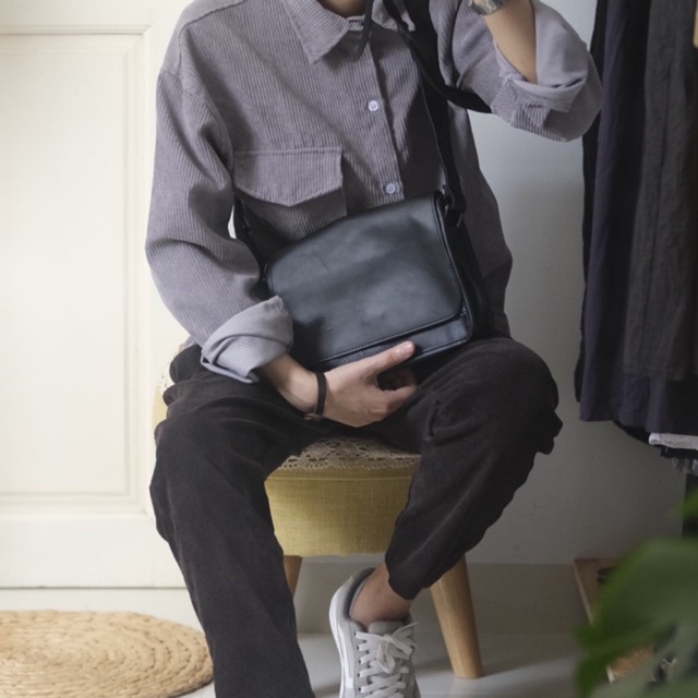 Cặp túi đeo chéo da cao cấp thời trang Unisex chính hãng
