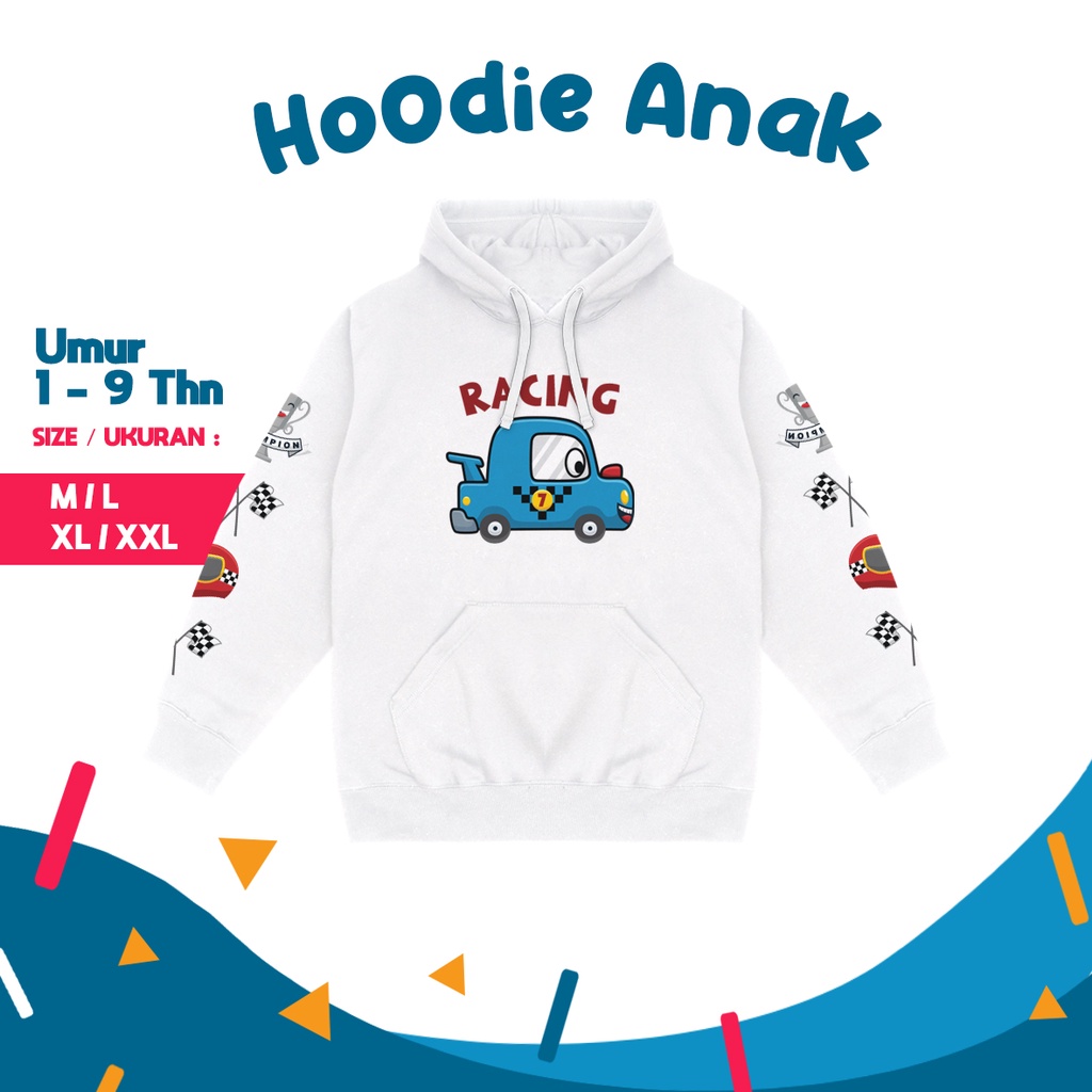 Dabo Áo hoodie Cổ Tròn Tay Dài In Hình Xe Đua Phong Cách Hàn Quốc Thời Trang Mùa Đông Dành Cho Bé Trai Và Bé Gái 3-9 Tuổi