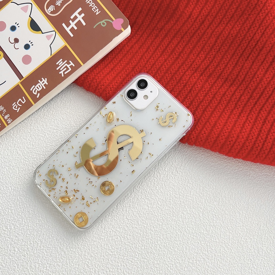 Ốp lưng Iphone trong suốt nhũ thần tài  cực đẹp iphone 6plus,7plus,8plus,x,xs,xsmax, 11, 11promax, 12promax,13promax