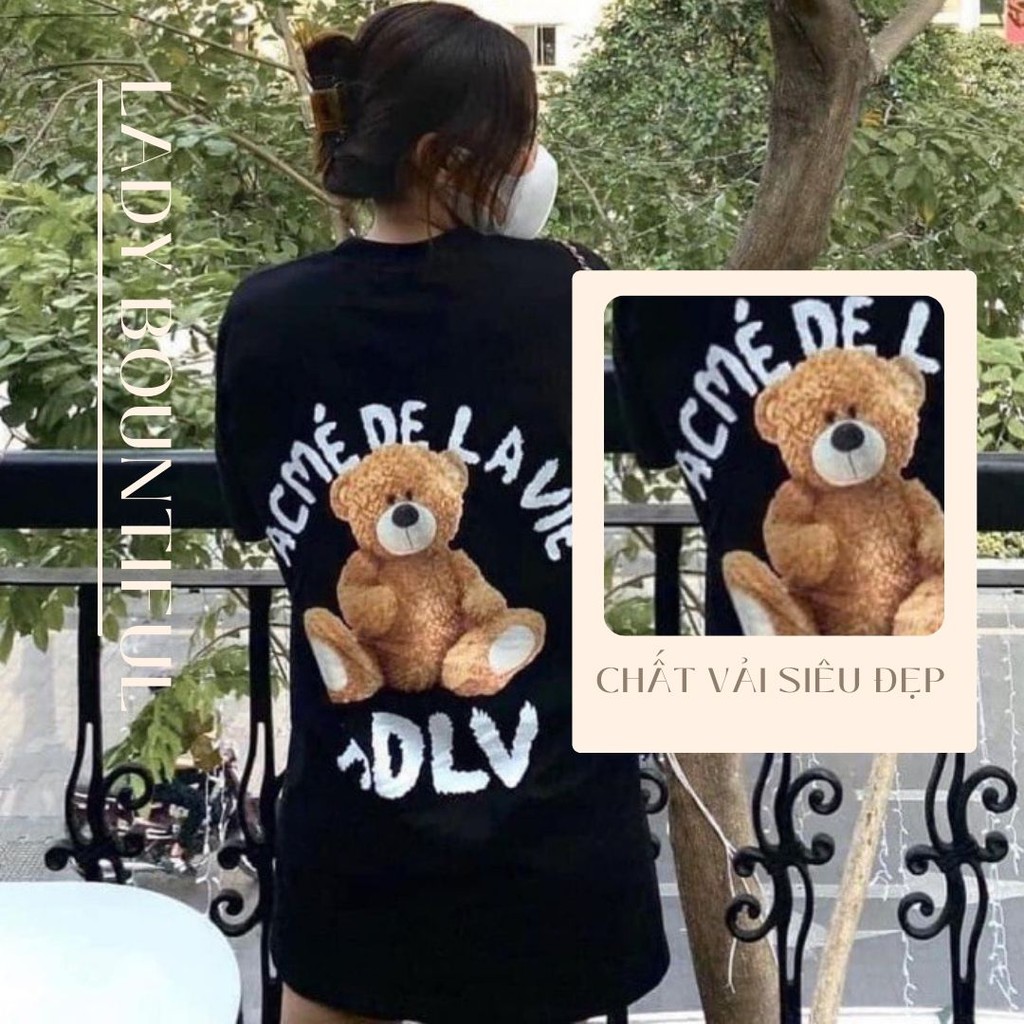 [Hot 2021] Áo Thun Unisex ADLV, Áo thun nam nữ hình gấu BIG SIZE 😘 *