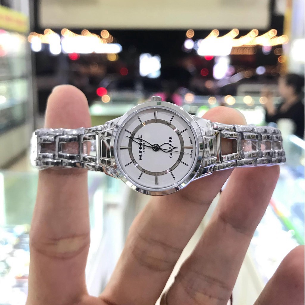 HÀNG CAO CẤP -  Đồng hồ nữ SUNRISE 9976SA màu trắng full hộp chính hãng, kính Sapphire chống xước, chống nước tốt  - Hàn