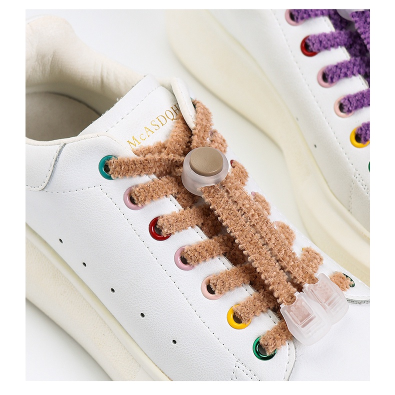 1 Cặp Dây Buộc Giày Co Giãn Phối Lông Cho Trẻ Em