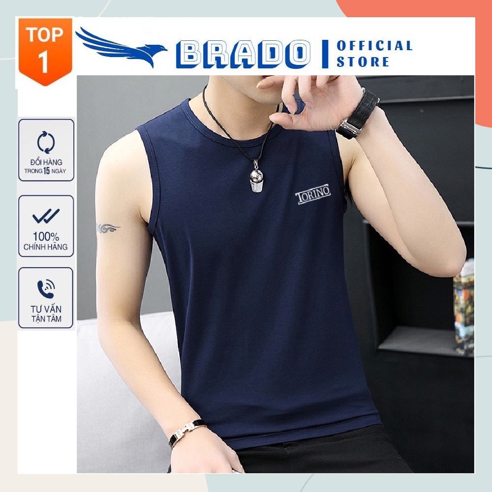 Áo thun ba lỗ nam, sát nách 𝐓𝐎𝐑𝐈𝐍𝐎 logo nổi cao cấp tập gym thể thao vải Cotton Thái thoáng mát co giãn hút mồ hôi