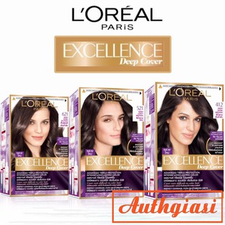 Kem nhuộm phủ bạc vượt trội l'oreal paris excellence deep cover loreal 412, 521 và 621 172ml