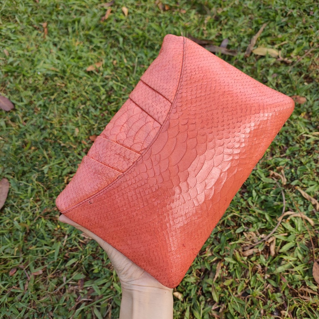 Túi đeo vai mini da trăn secondhand Đồ Si Bon TD085