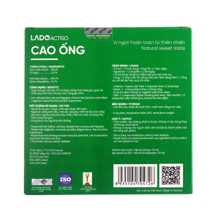 Atiso cao ống Ladophar vị Ngọt hoàn toàn từ thiên nhiên. | BigBuy360 - bigbuy360.vn