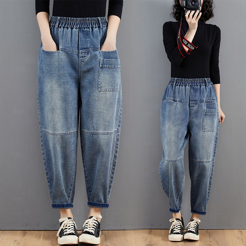 B140 Quần bò bigsize dáng suông rộng thời trang