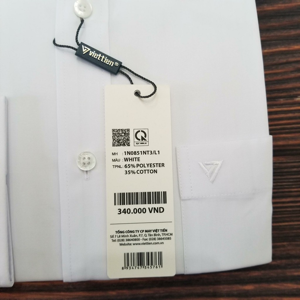 Aó sơ mi nam công sở Việt Tiến màu trắng dài tay vải kate chính hãng , cao cấp  - form suông REGULAR - tà bầu | BigBuy360 - bigbuy360.vn