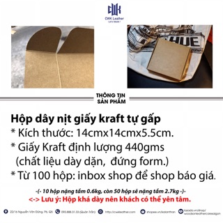 Combo 100 Hộp dây nịt giấy Kraft tự gấp