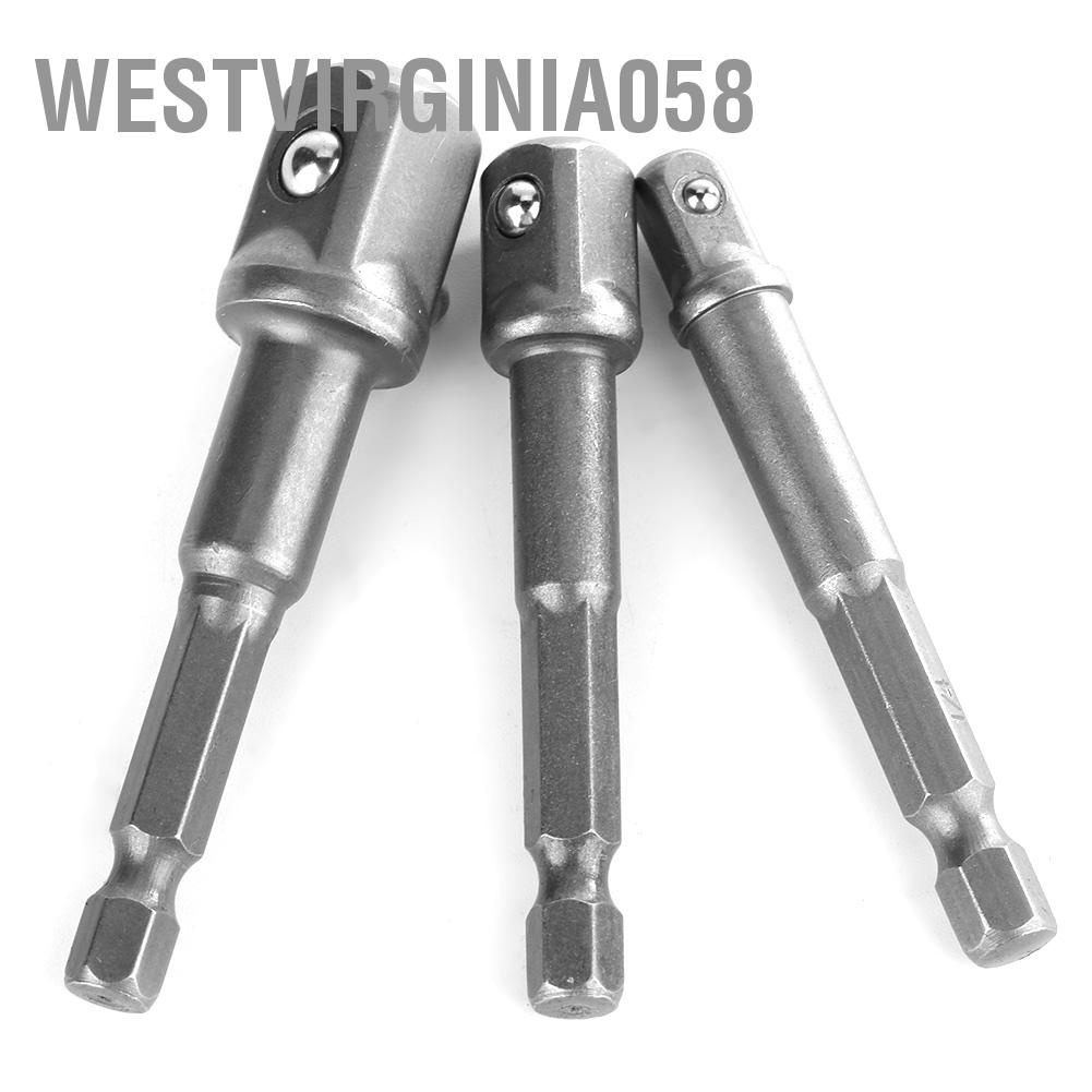 Có thể bán buôn 3pcs 1/4 &quot;Hex Shank đến 3/8&quot; 1/2 &quot;Square Adapter cho Cờ lê ổ cắm máy khoan điện  Westvirginia058 Hàng giao ngay
