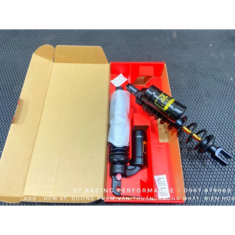 Phuộc Racing Boy MB2 Đen ty vàng Air Blade có bình dầu không tăng chỉnh