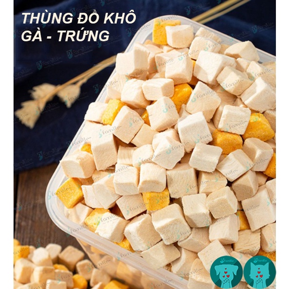 Thùng Đồ Khô Sấy Lạnh Cho Chó Mèo JFamille, Snack Ăn Kèm Giàu Dinh Dưỡng, Dễ Tiiêu Hóa, Lông Óng Mượt. JF184
